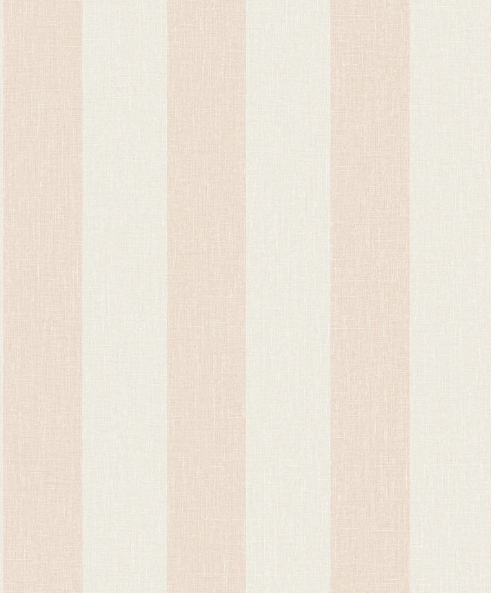 Světle růžová vliesová tapeta na zeď s pruhy, imitace látky,  AT4018, Atmosphere, Grandeco