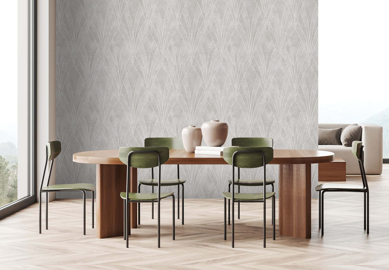 Šedá geometrická tapeta na zeď, Art Deco, L85607, Elegance, Ugepa