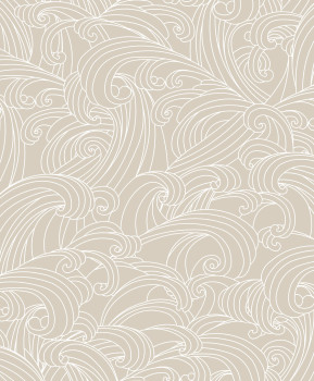 Béžová vliesová tapeta na zeď, mořské vlny, M62907, Elegance, Ugepa