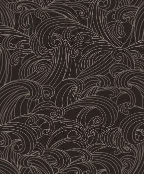 Černá vliesová tapeta na zeď, mořské vlny, M62919, Elegance, Ugepa