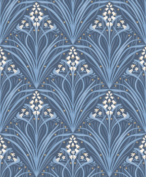 Modrá květinová vliesová tapeta na zeď, Art Deco, M66101, Elegance, Ugepa