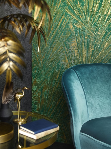 Luxusní zeleno-zlatá vliesová tapeta na zeď, 33706 Papis Loveday Marburg