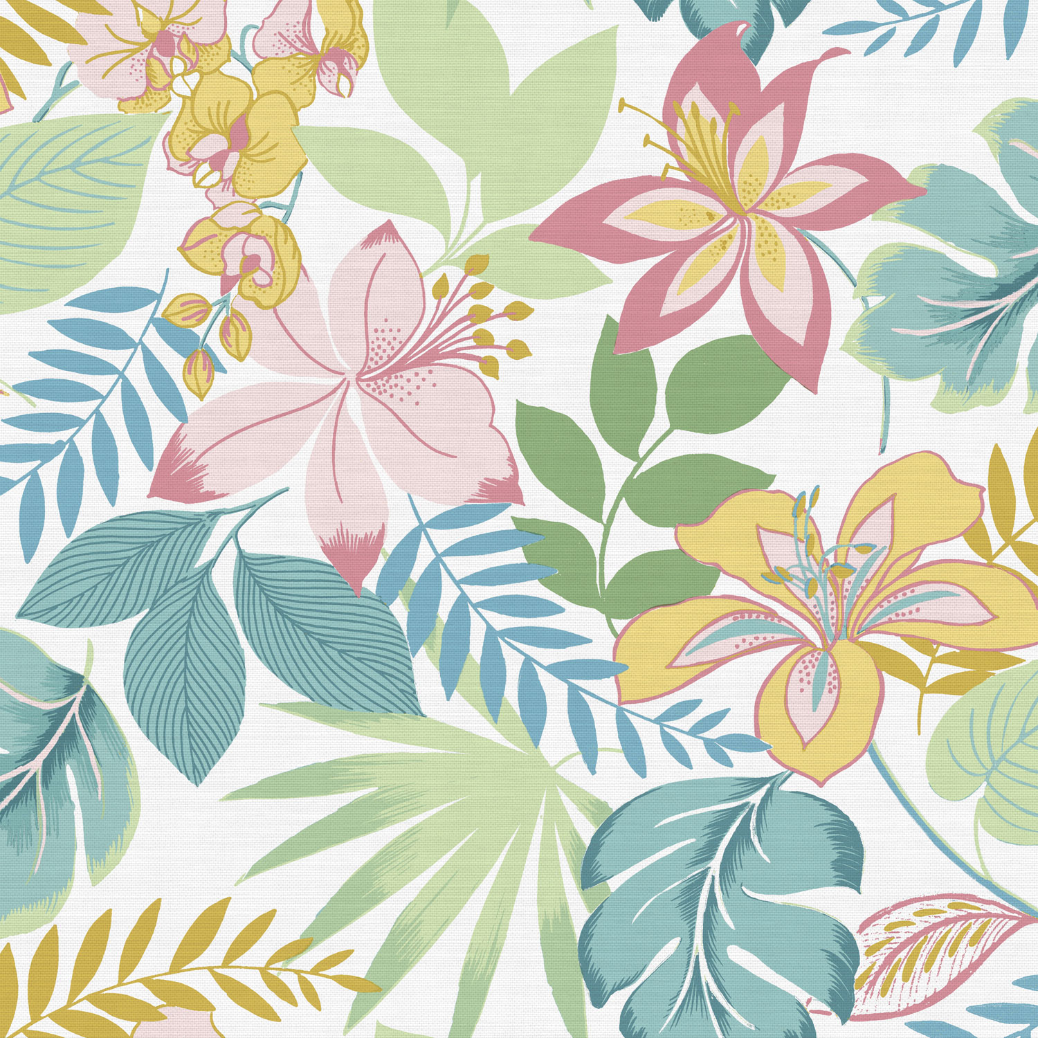 Šedo-bílá vliesová tapeta s exotickými květinami a listy, 118732, Envy