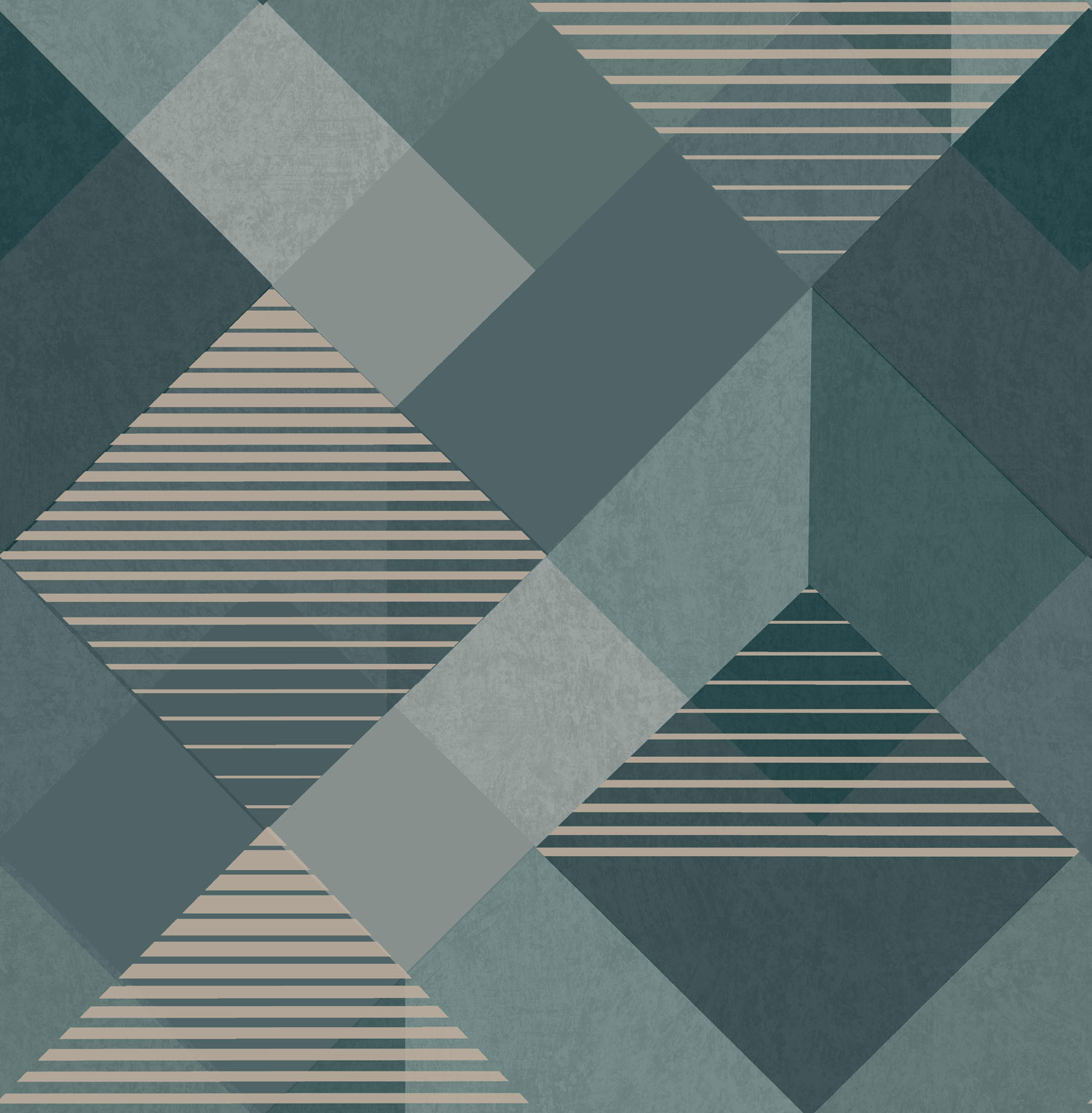 Zeleno-zlatá geometrická vliesová tapeta na zeď, 118687, Vavex 2025