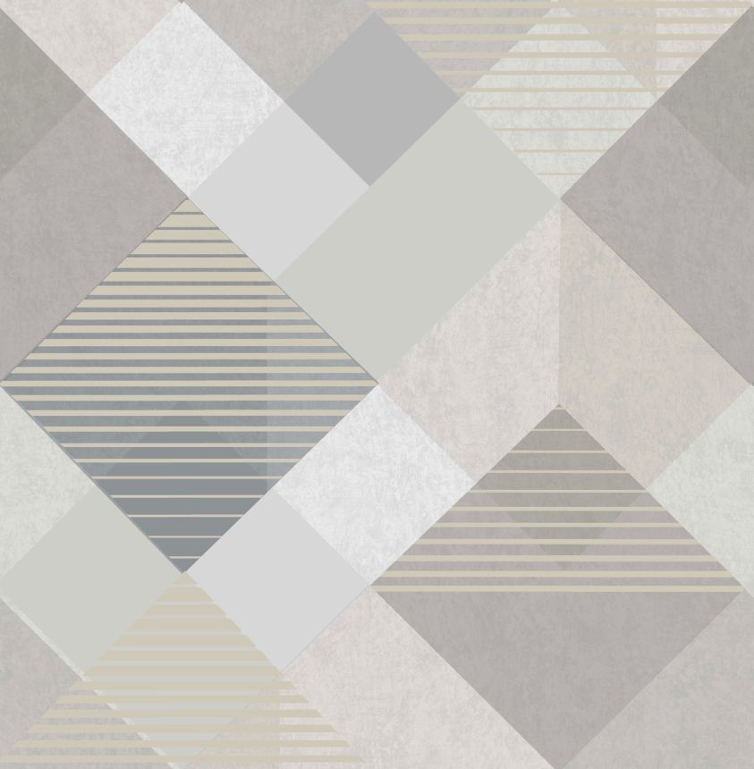 Šedo-béžová geometrická vliesová tapeta na zeď, 118708, Vavex 2025
