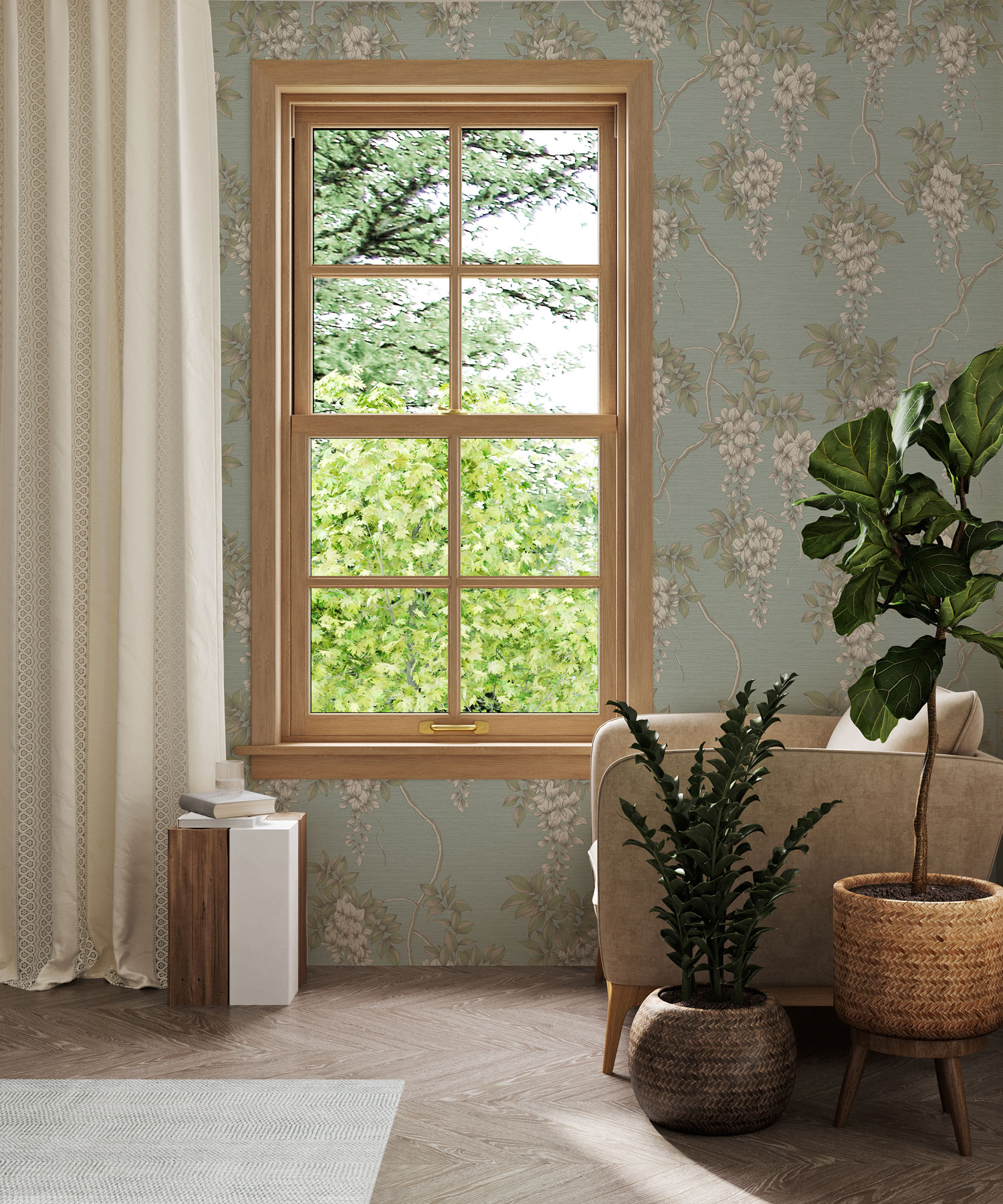 Modrá květinová vliesová tapeta na zeď, 120138, Zen, Superfresco Easy