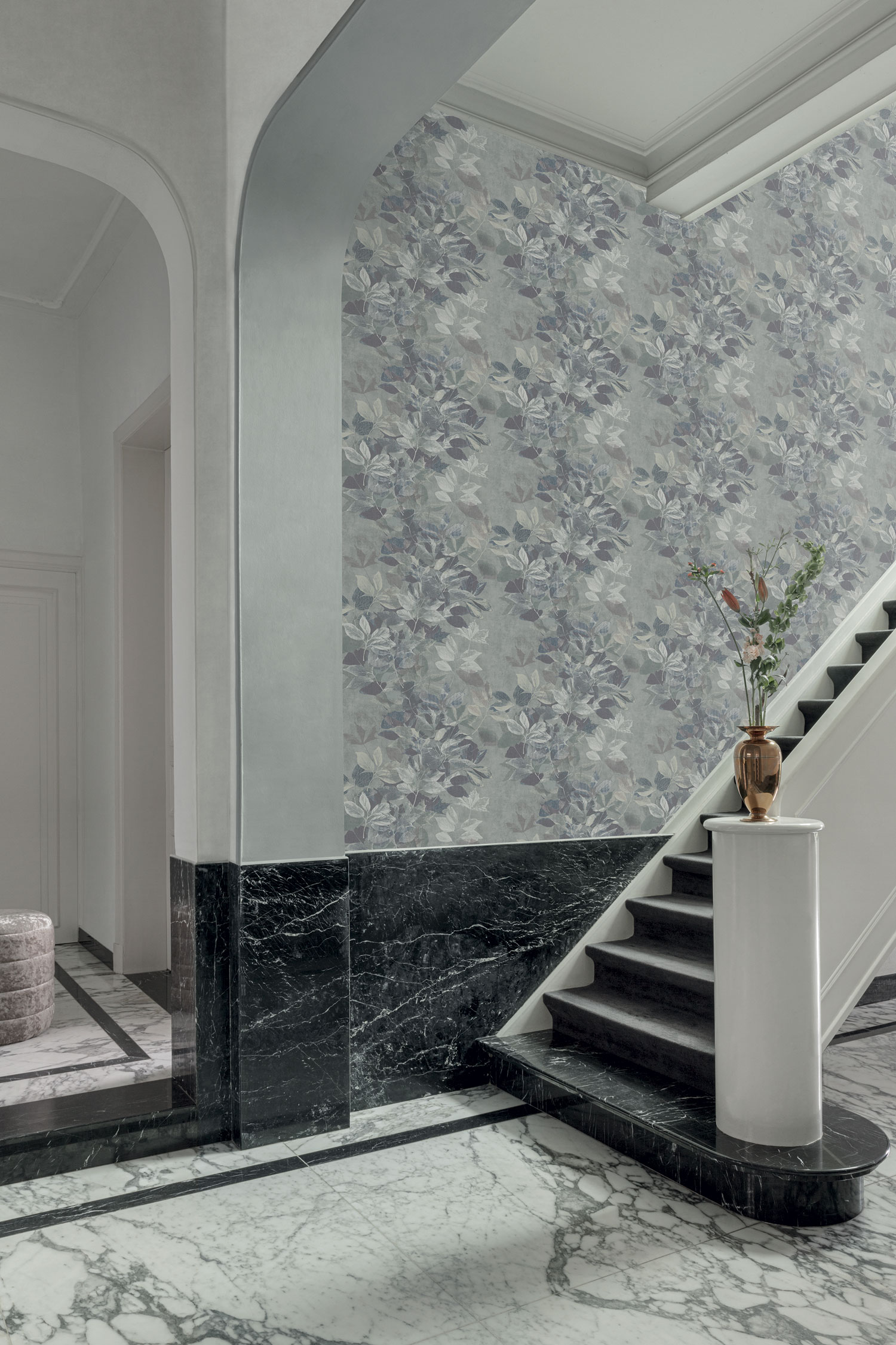 Zelená  vliesová tapeta s listy, TI2005, Time 2025, Grandeco