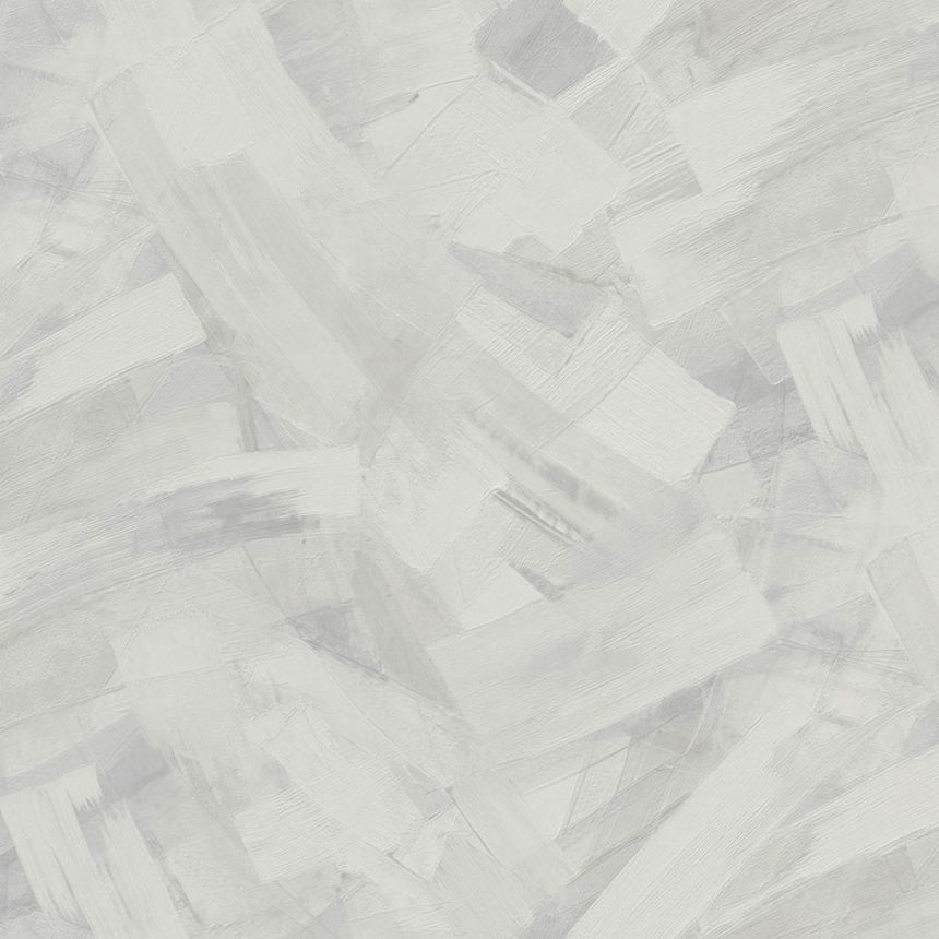 Šedo-bílá vliesová tapeta na zeď, imitace stěrky, TI3001, Time 2025, Grandeco