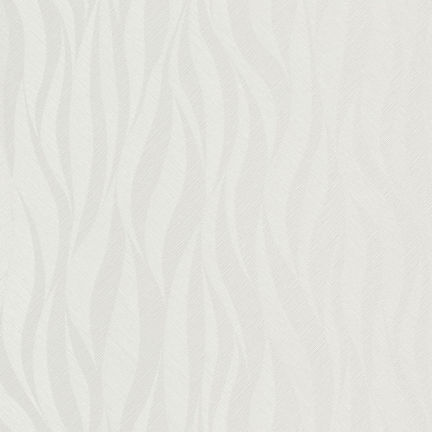 Bílá vliesová tapeta na zeď, vlnky, TI3101, Time 2025, Grandeco