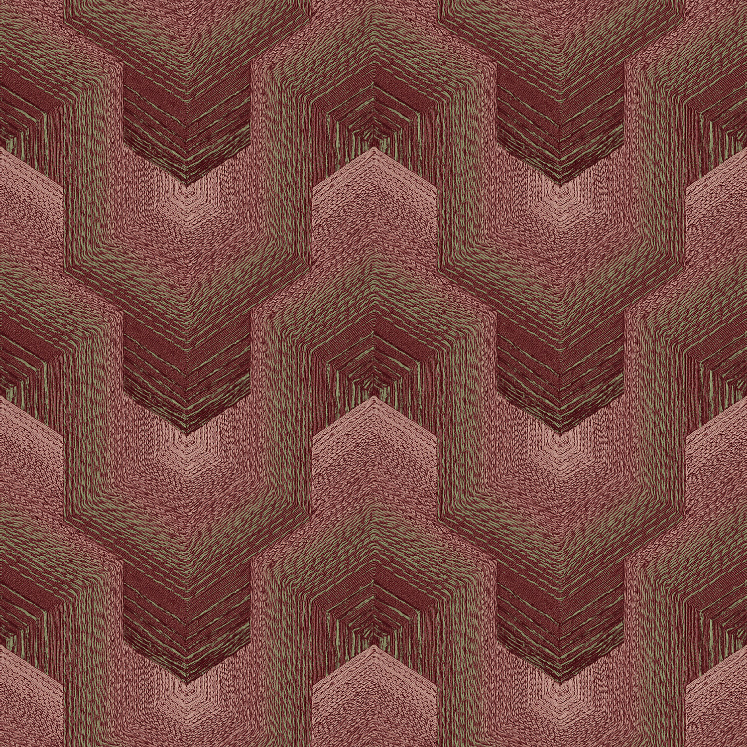Vínová geometrická vliesová tapeta na zeď, TP422915, Exclusive Threads, Design ID