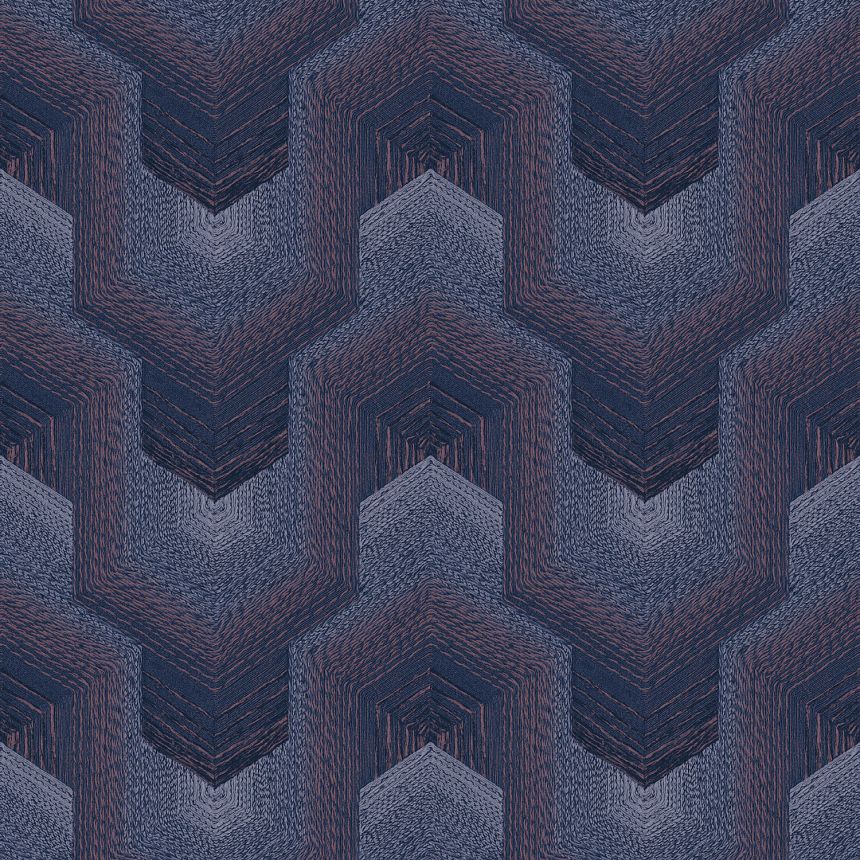 Fialová geometrická vliesová tapeta na zeď, TP422916, Exclusive Threads, Design ID