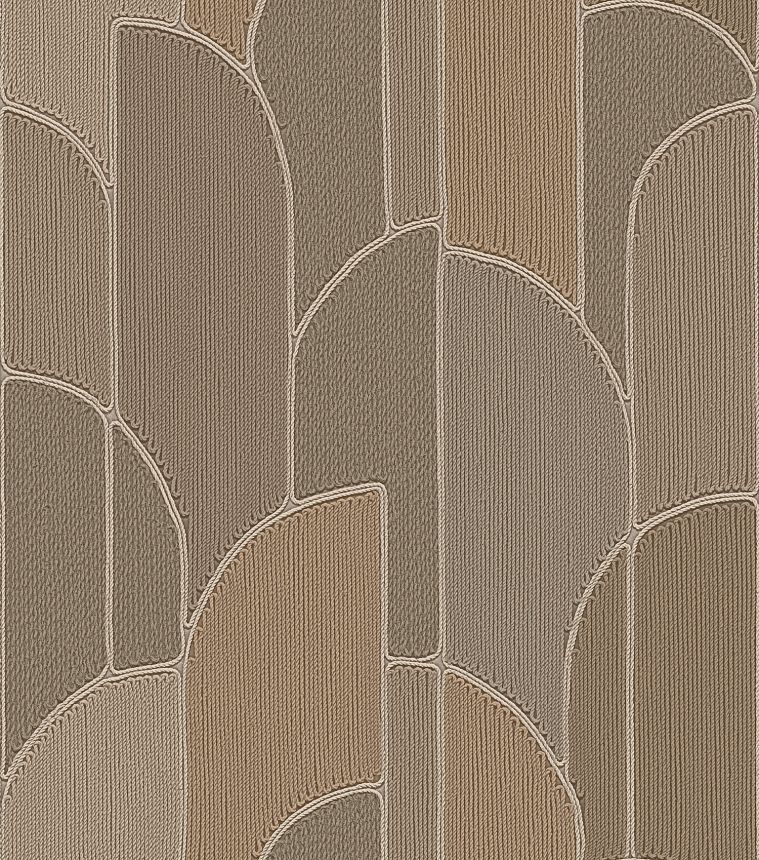 Hnědá geometrická vliesová tapeta na zeď, TP422934, Exclusive Threads, Design ID