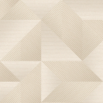 Luxusní béžová geometrická vliesová tapeta na zeď, TP422972, Exclusive Threads, Design ID
