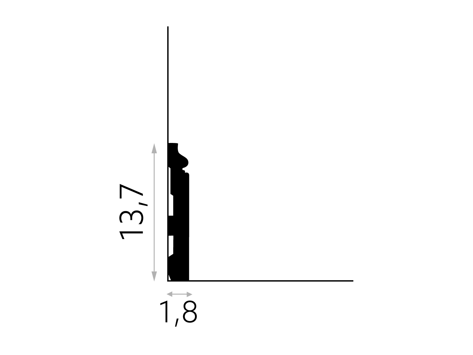 Flexibilní soklová lišta MD360F 200x14x1,8cm Mardom
