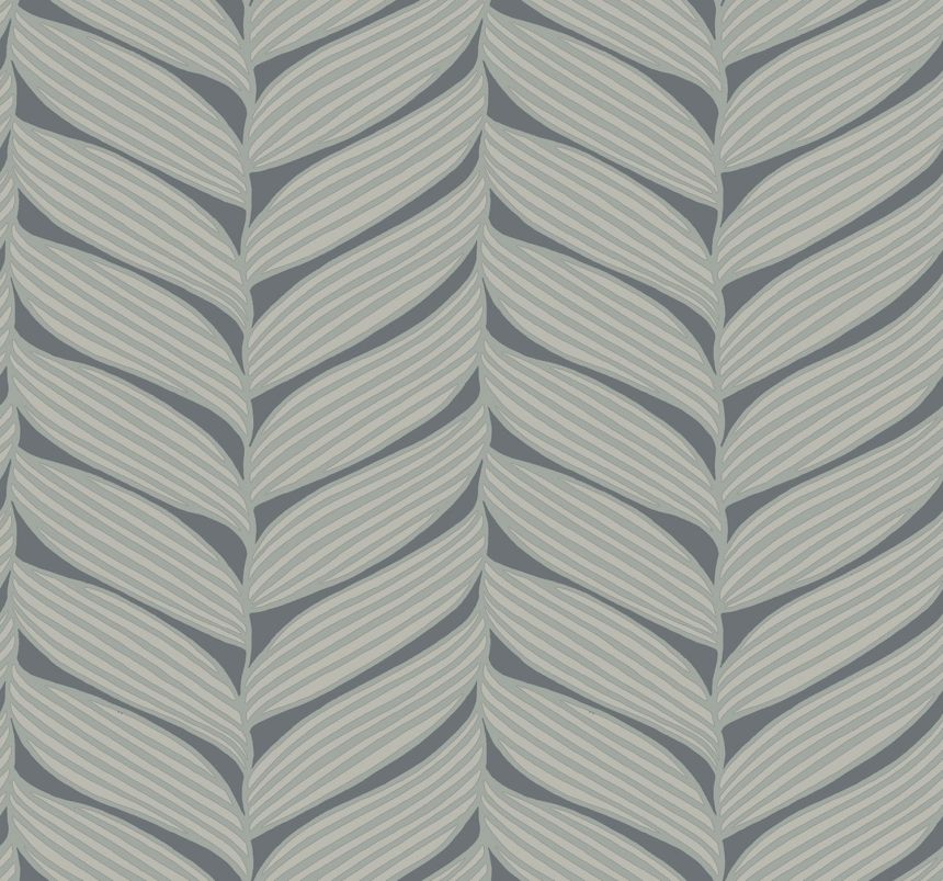 Šedo-stříbrná vliesová tapeta na zeď, listy, MD7163, Modern Metals, York