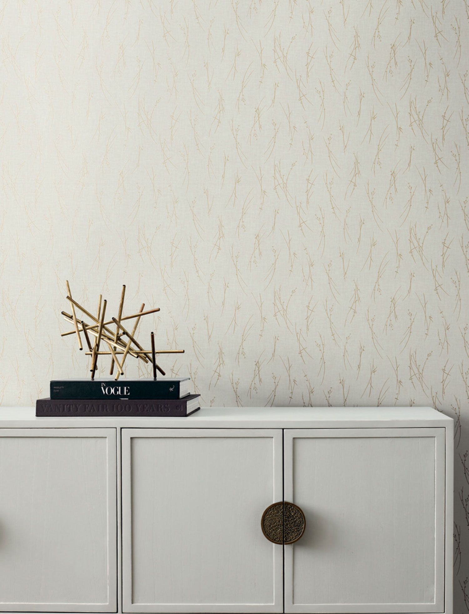 Krémovo-zlatá vliesová tapeta na zeď, MD7192, Modern Metals, York