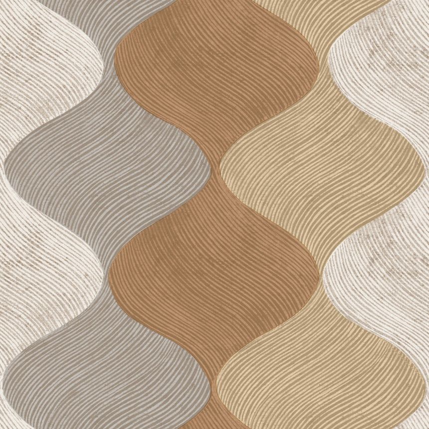 Šedo-hnědo-béžová geometrická vliesová tapeta na zeď, 21112, Cvlto, Cristiana Masi by Parato