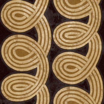 Černo-zlatá geometrická vliesová tapeta na zeď, 21133, Cvlto, Cristiana Masi by Parato