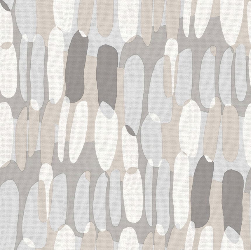 Šedo-béžová geometrická vliesová tapeta na zeď, 21136, Cvlto, Cristiana Masi by Parato