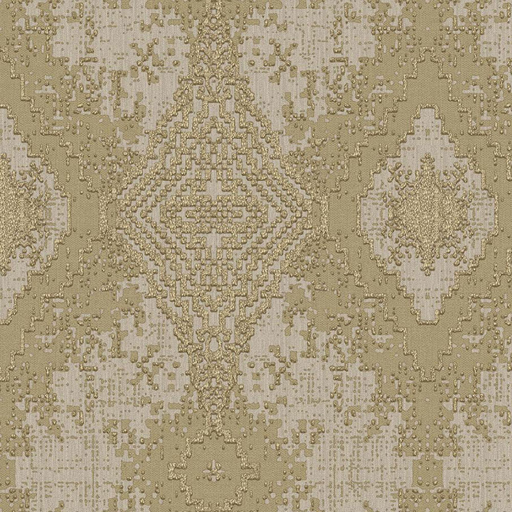 Luxusní zlato-hnědá geometrická vliesová tapeta na zeď, 47725, Eterna, Parato