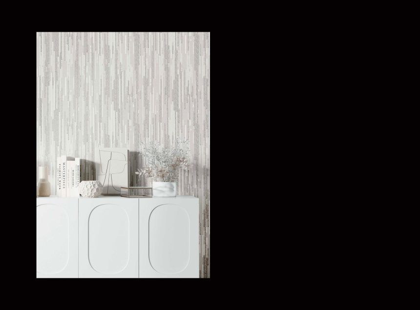 Luxusní krémovo-béžová proužková vliesová tapeta na zeď, 47730, Eterna, Parato