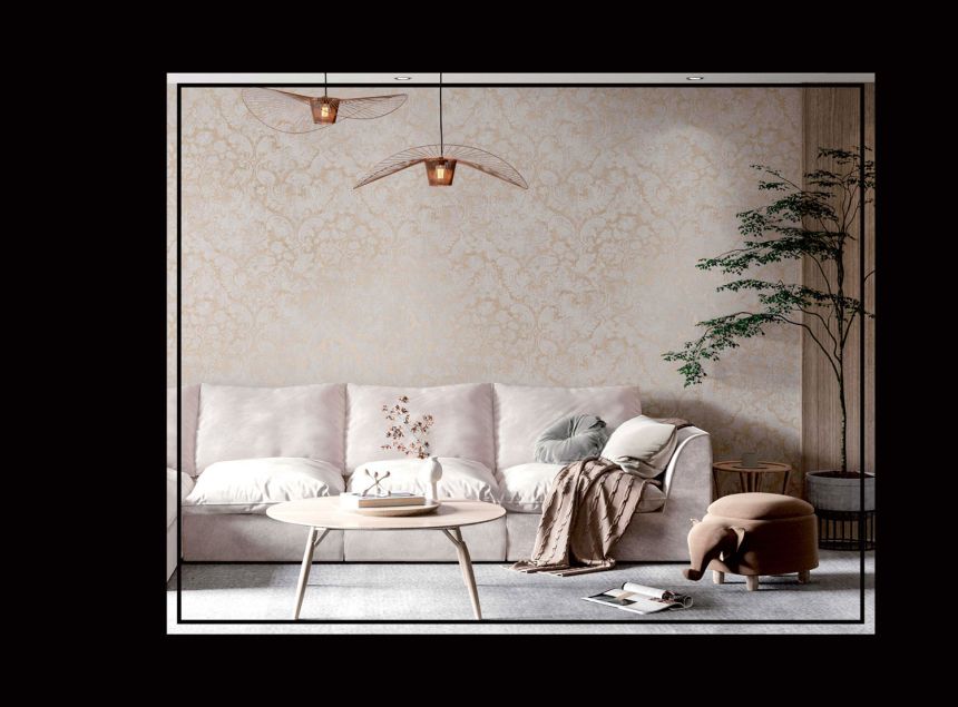 Luxusní béžová ornamentální zámecká vliesová tapeta na zeď, 47751, Eterna, Parato