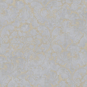 Luxusní šedo-zlatá ornamentální zámecká vliesová tapeta na zeď, 47756, Eterna, Parato