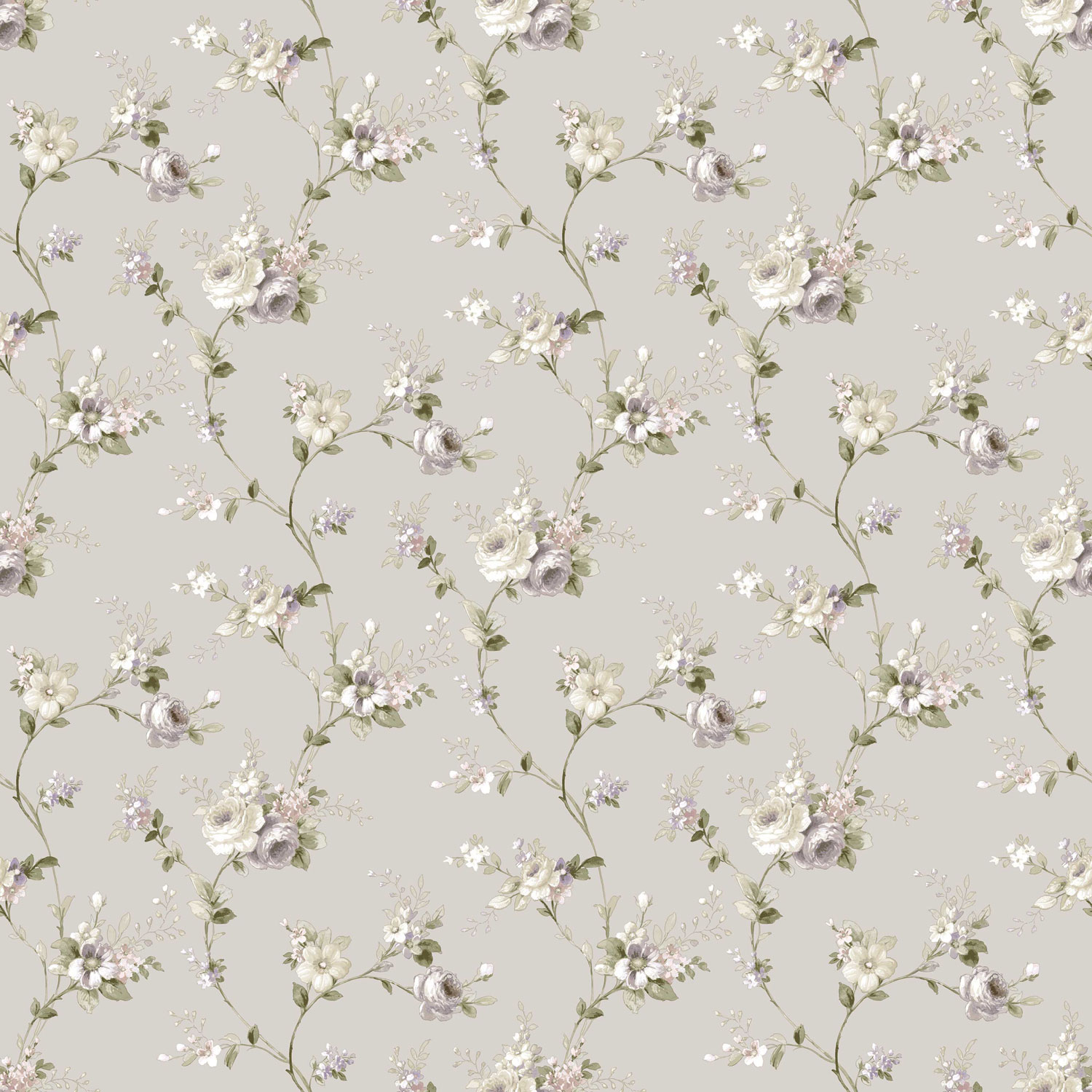 Šedá vliesová tapeta na zeď s květinovým vzorem, 12315, Fiori Country, Parato