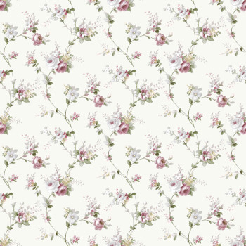 Bílá vliesová tapeta na zeď s květinovým vzorem, 12316, Fiori Country, Parato