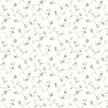 Bílá vliesová květinová tapeta na zeď, 12331, Fiori Country, Parato