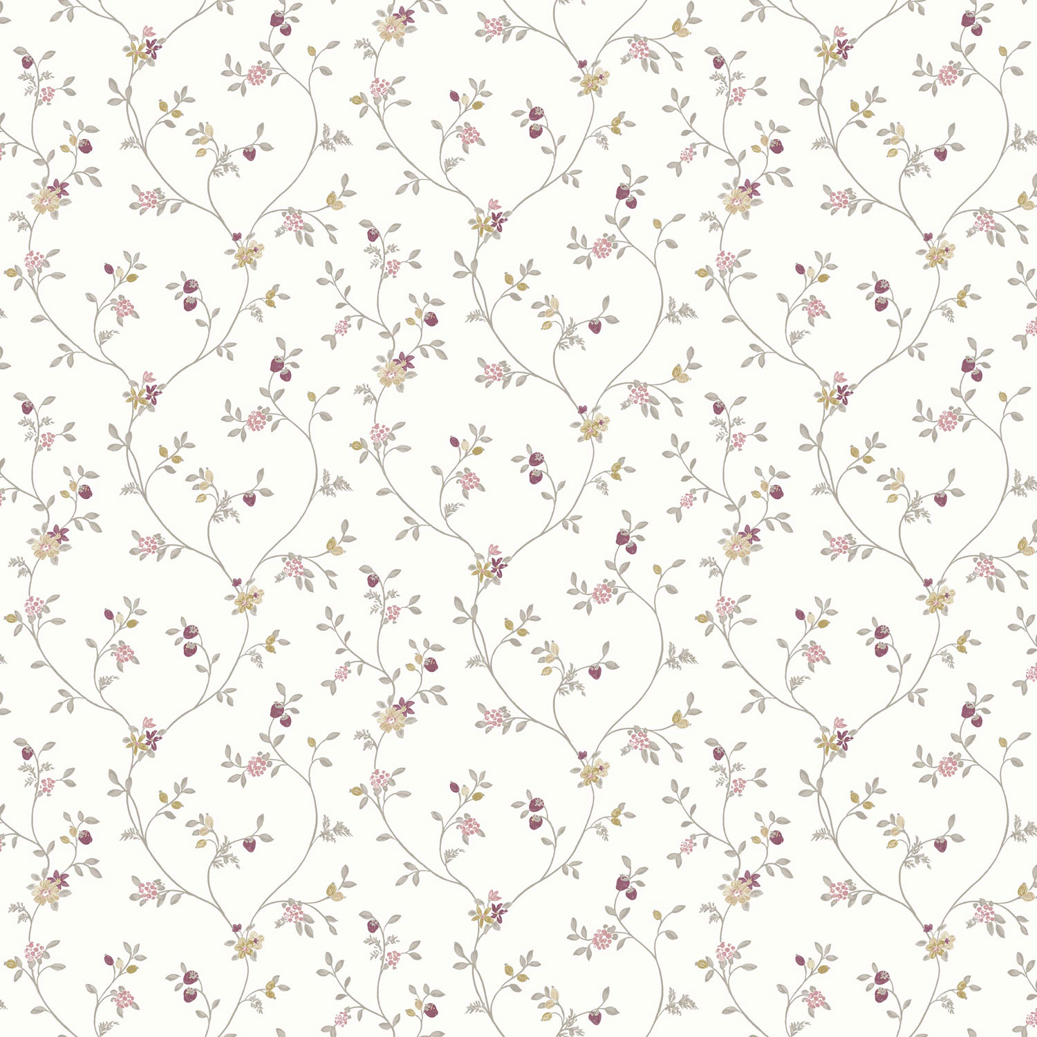 Bílá vliesová květinová tapeta na zeď, 12332, Fiori Country, Parato