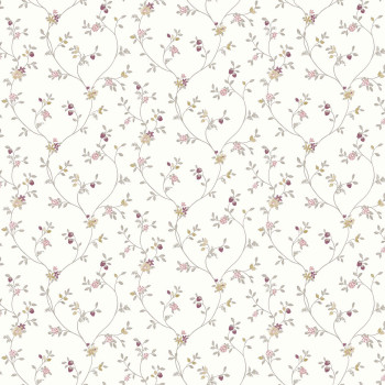 Bílá vliesová květinová tapeta na zeď, 12332, Fiori Country, Parato