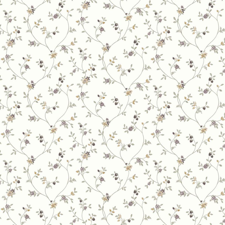 Bílá vliesová květinová tapeta na zeď, 12333, Fiori Country, Parato