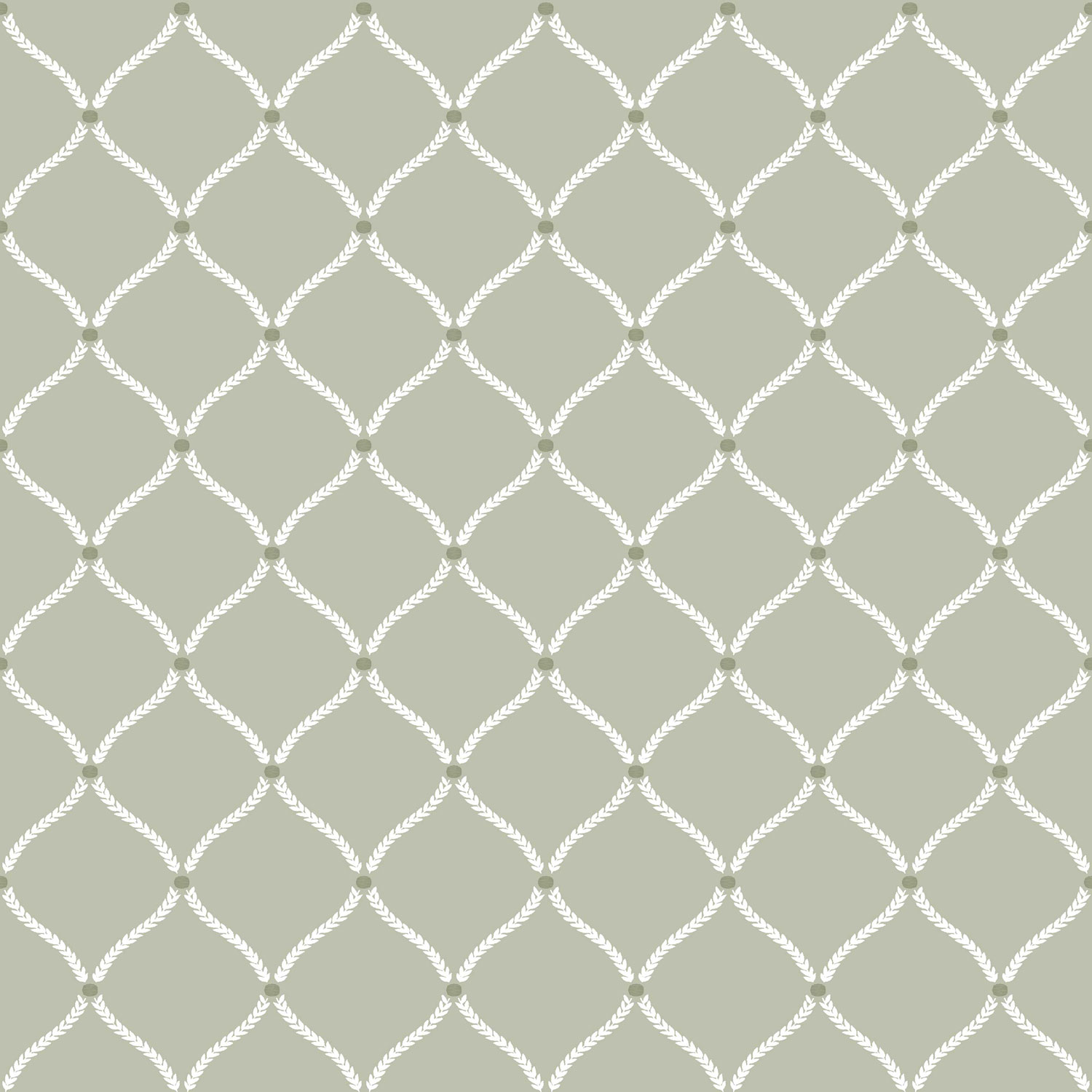 Zelená vliesová tapeta na zeď s bílými ornamenty, 12357, Fiori Country, Parato