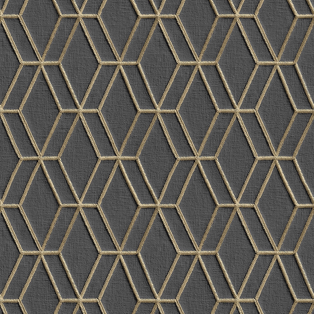 Geometrická vliesová tapeta na zeď, černá, imitace látky, DE120066, Best Sellers, Design ID
