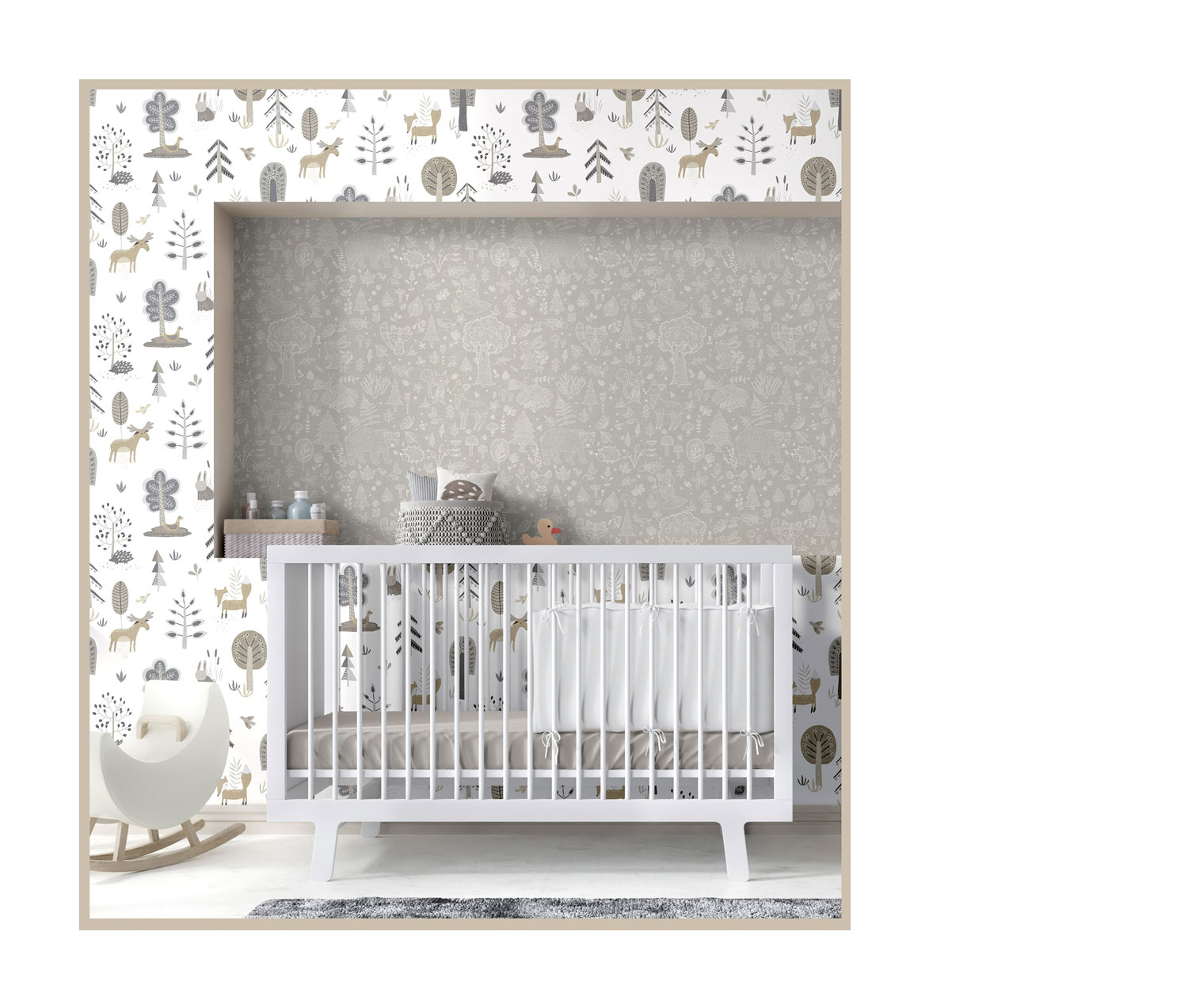 Okrová dětská vliesová tapeta se zvířátky a rostlinami, 14808, Happy, Parato