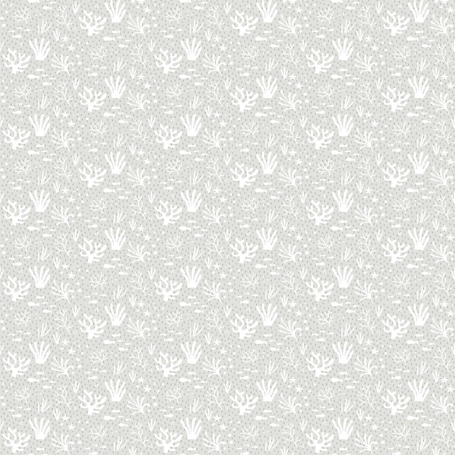 Šedá dětská vliesová tapeta na zeď, vodní rostliny a rybičky, 14853, Happy, Parato