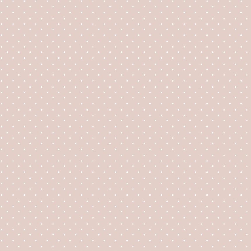 Růžová vliesová tapeta s bílými puntíky 14864, Happy, Parato