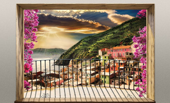 Vliesová obrazová tapeta Balkon nad mořem 22120, 368 x 280 cm, Photomurals, Vavex