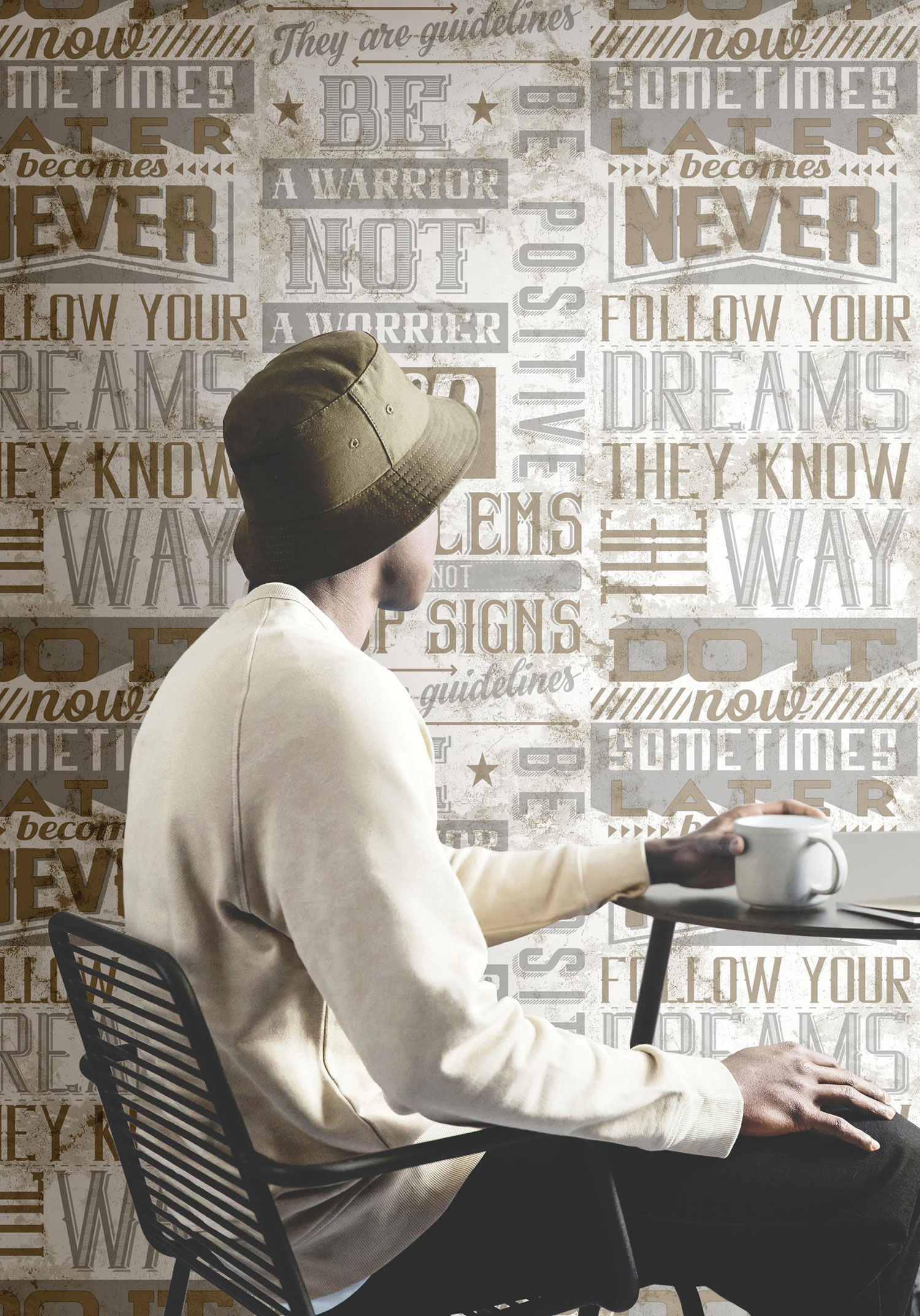 Vliesová tapeta na zeď, nápisy,  16605, Friends & Coffee, Cristiana Masi by Parato 