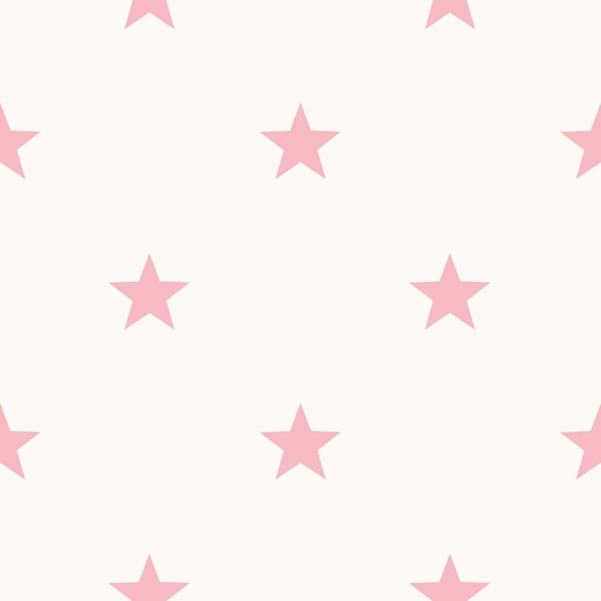 Bílá vliesová tapeta na zeď, růžové hvězdy, 16649, Friends & Coffee, Cristiana Masi by Parato 