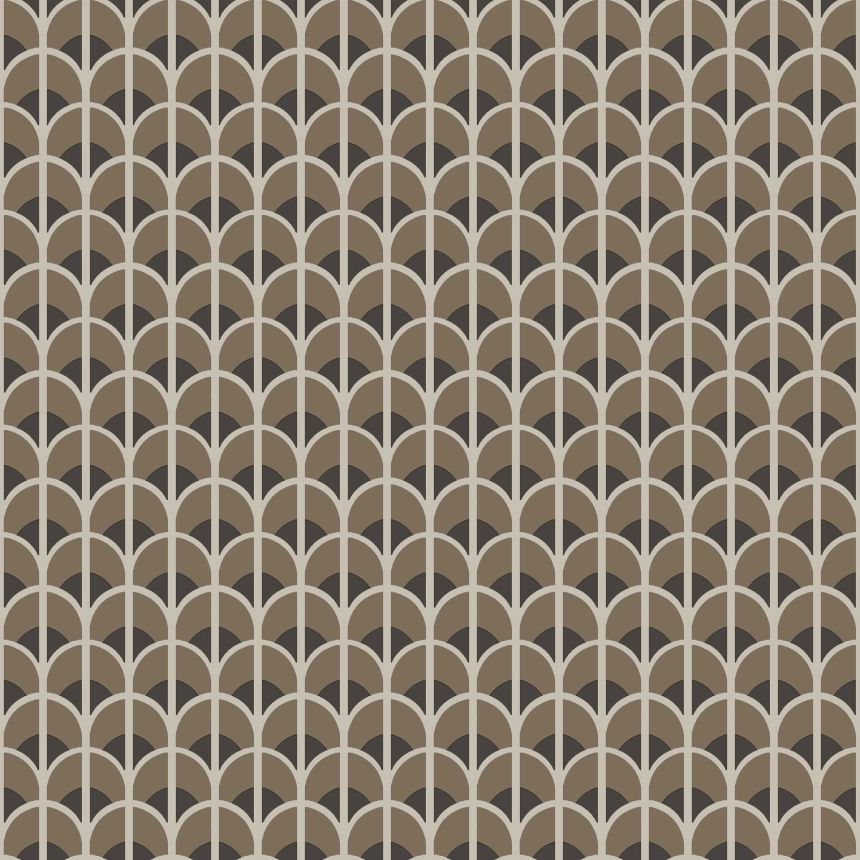 Hnědá geometrická vliesová tapeta na zeď, 28867, Thema, Cristiana Masi by Parat