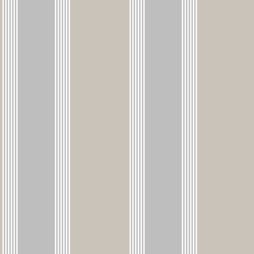 Šedo-béžová vliesová tapeta s  pruhy, 28873, Thema, Cristiana Masi by Parato 
