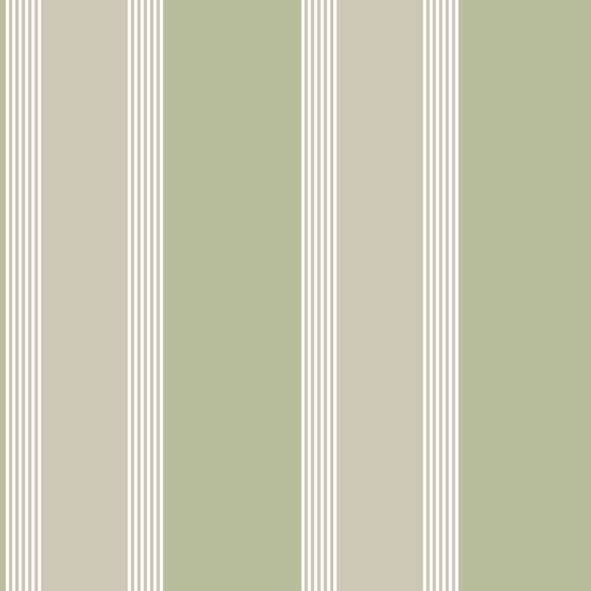 Zeleno-béžová vliesová tapeta s  pruhy, 28875, Thema, Cristiana Masi by Parato 