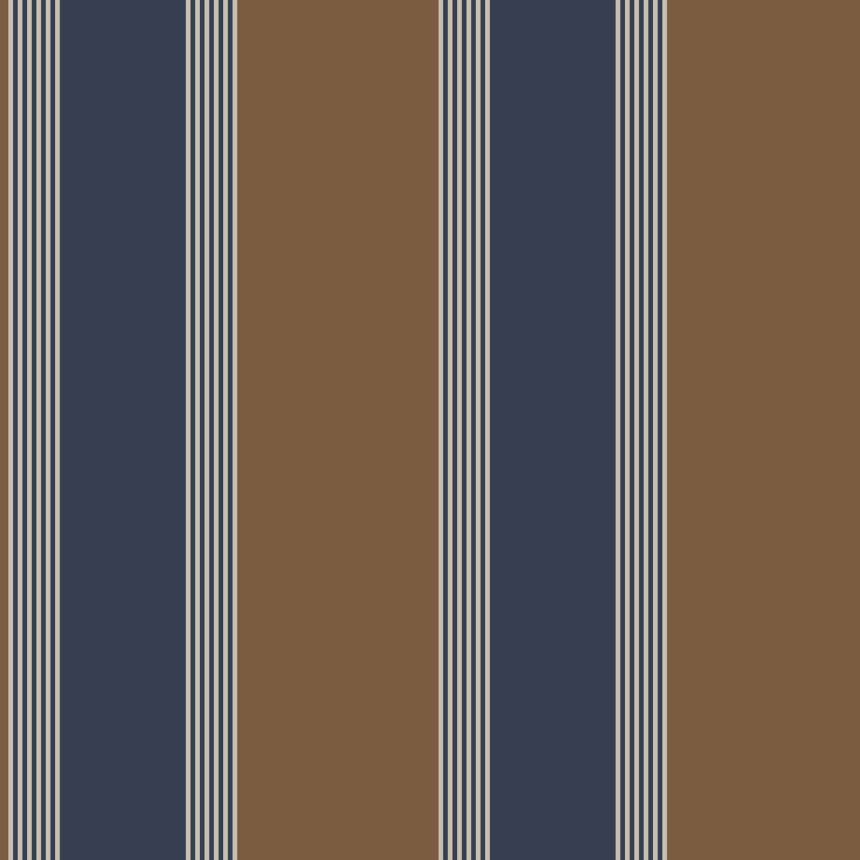 Modro-hnědá vliesová tapeta s  pruhy, 28879, Thema, Cristiana Masi by Parato 