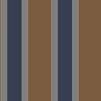 Modro-hnědá vliesová tapeta s  pruhy, 28879, Thema, Cristiana Masi by Parato 