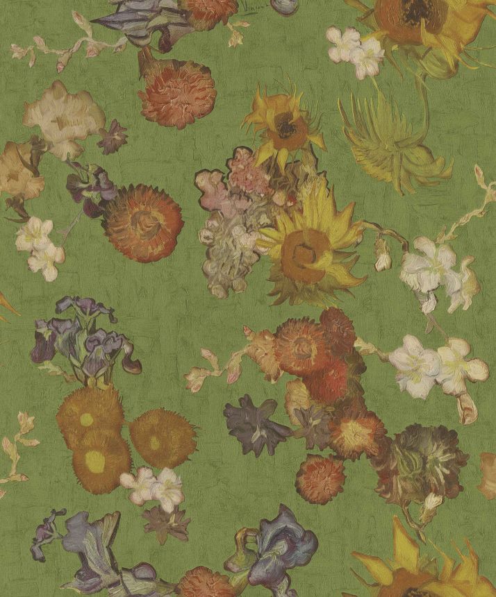 Luxusní zelená vliesová tapeta, květiny, 5028490, Van Gogh III, BN Walls