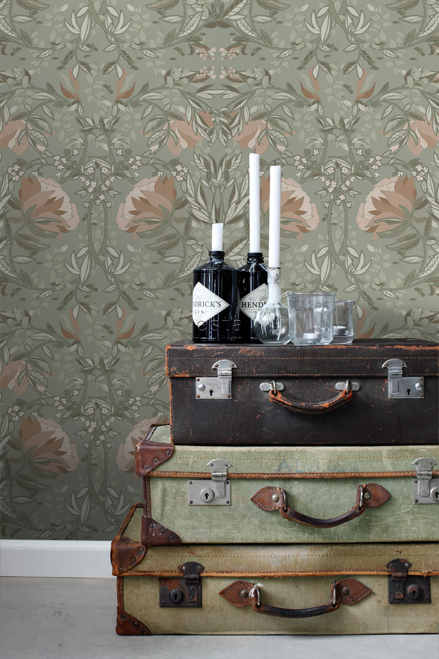 Secesní vliesová květinová tapeta na zeď, 139419, Vintage Flowers, Esta Home