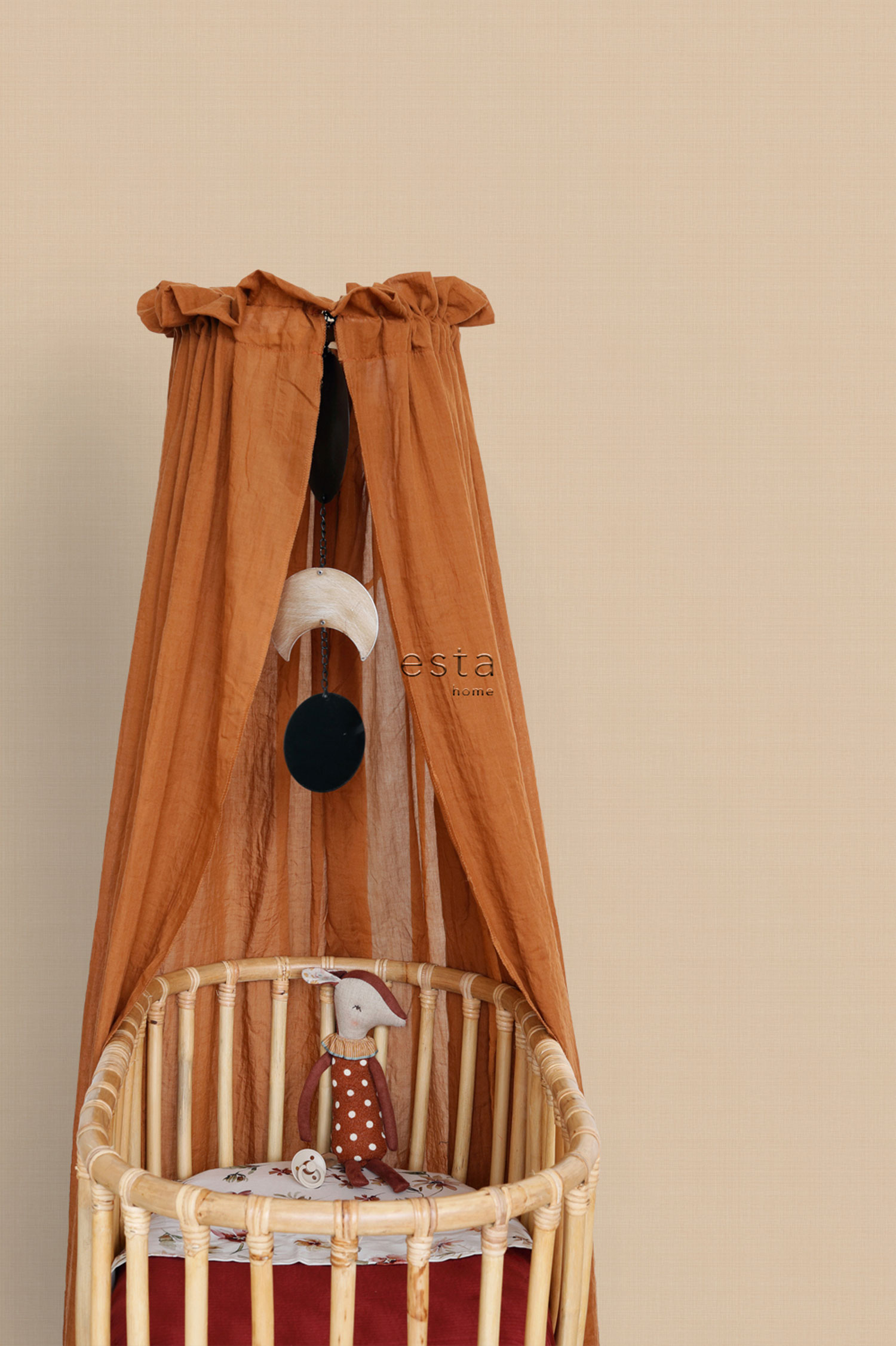 Vliesová tapeta s mřížkovým vzorem, béžová, 139472, Bloom, To the Moon and Back, Vintage Flowers, Esta Home