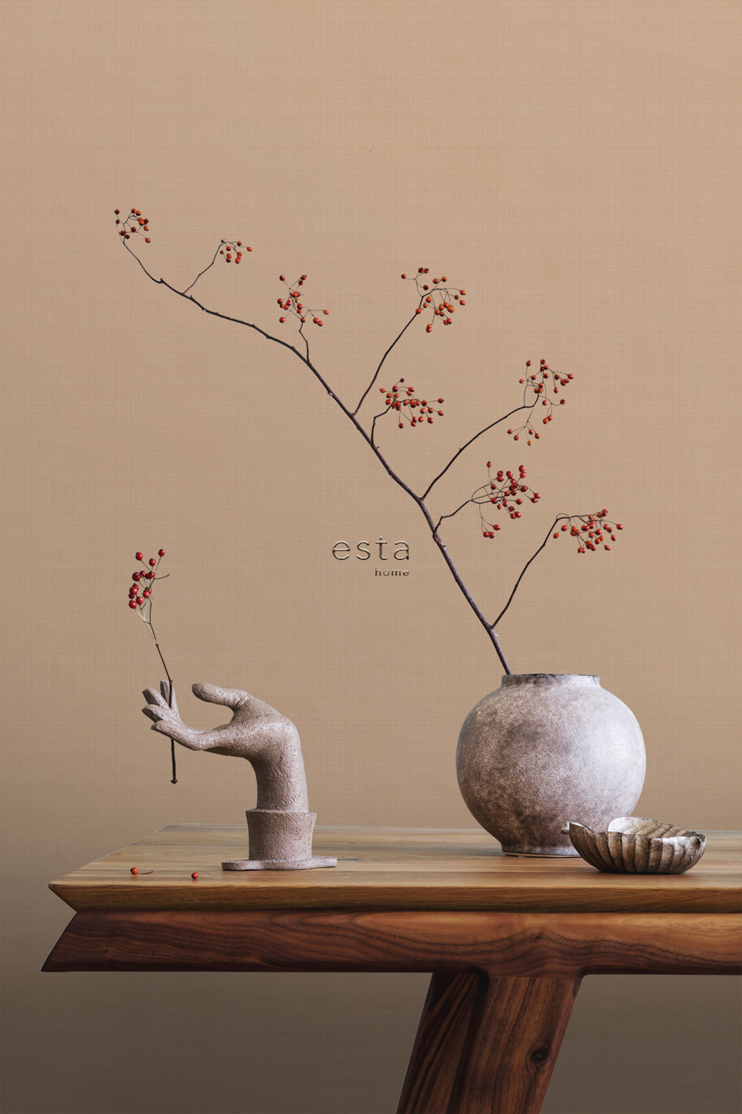 Hnědá vliesová tapeta s mřížkovým vzorem 139473, Bloom, To the Moon and Back, Vintage Flowers, Esta Home